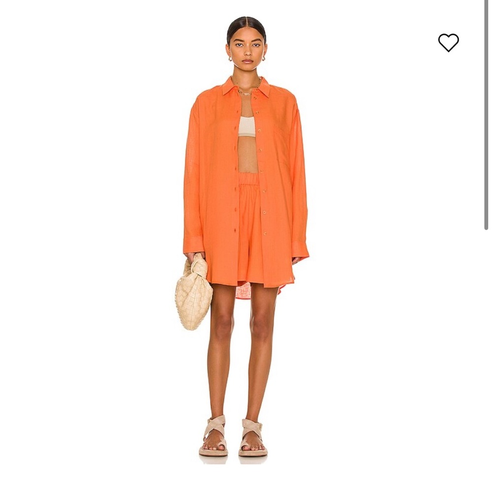 Peach Button-Up Tunic - Picture 3 of 6